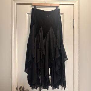 Expo New York Black Layered Asymmetric Women's Skirt Size 14
